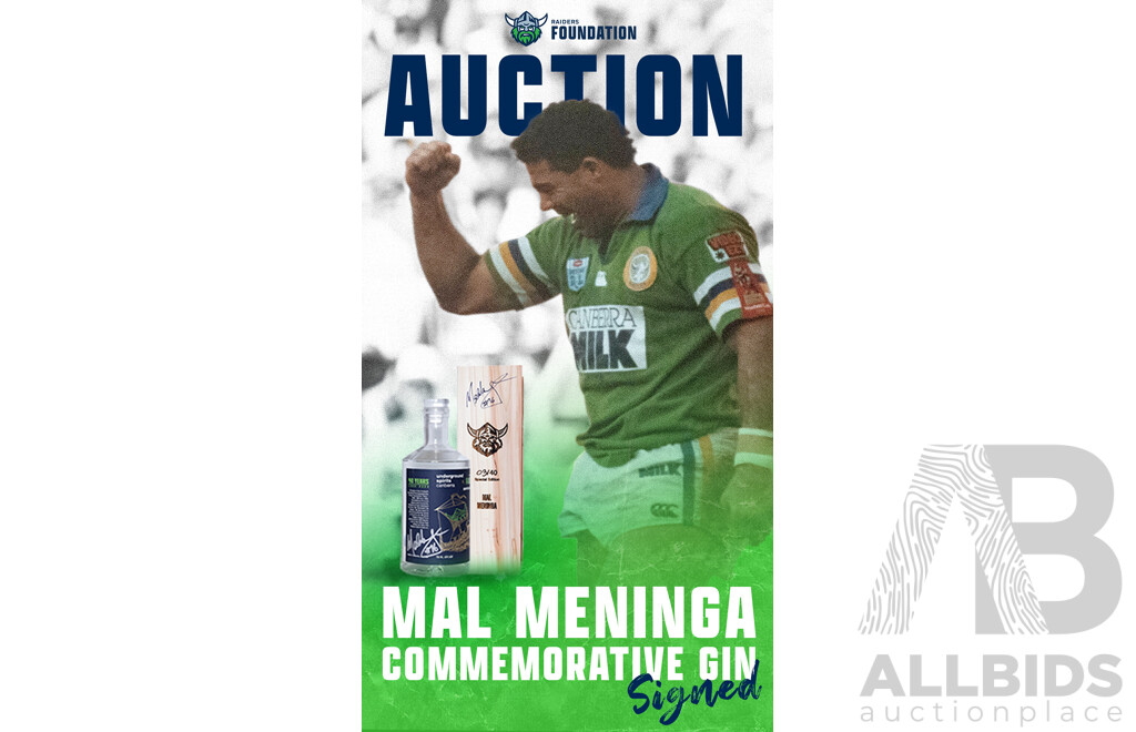 Mal Meninga 13th Rugby League Immortal - Personally Signed Underground Spirits 40th Anniversary Gin