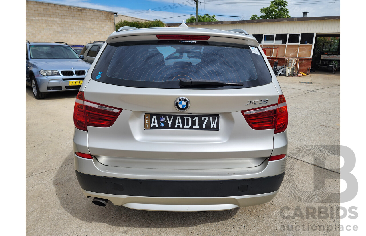 3/2012 Bmw X3 Xdrive 20d F25 4d Wagon Silver Or Chrome 2.0L