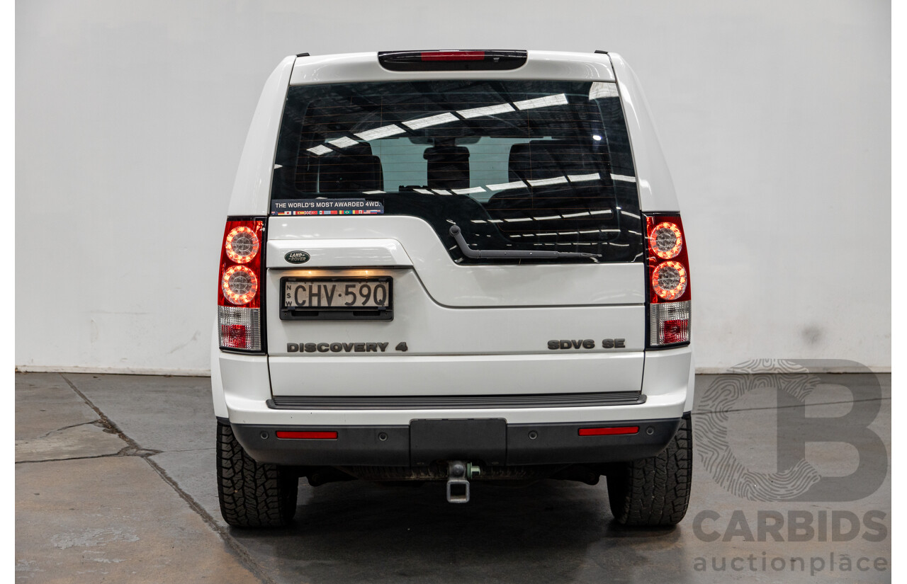 10/2012 Land Rover Discovery 4 3.0 SDV6 SE (4x4) MY12 4d Wagon Fuji White Twin Turbo Diesel V6 3.0L - 7 Seater