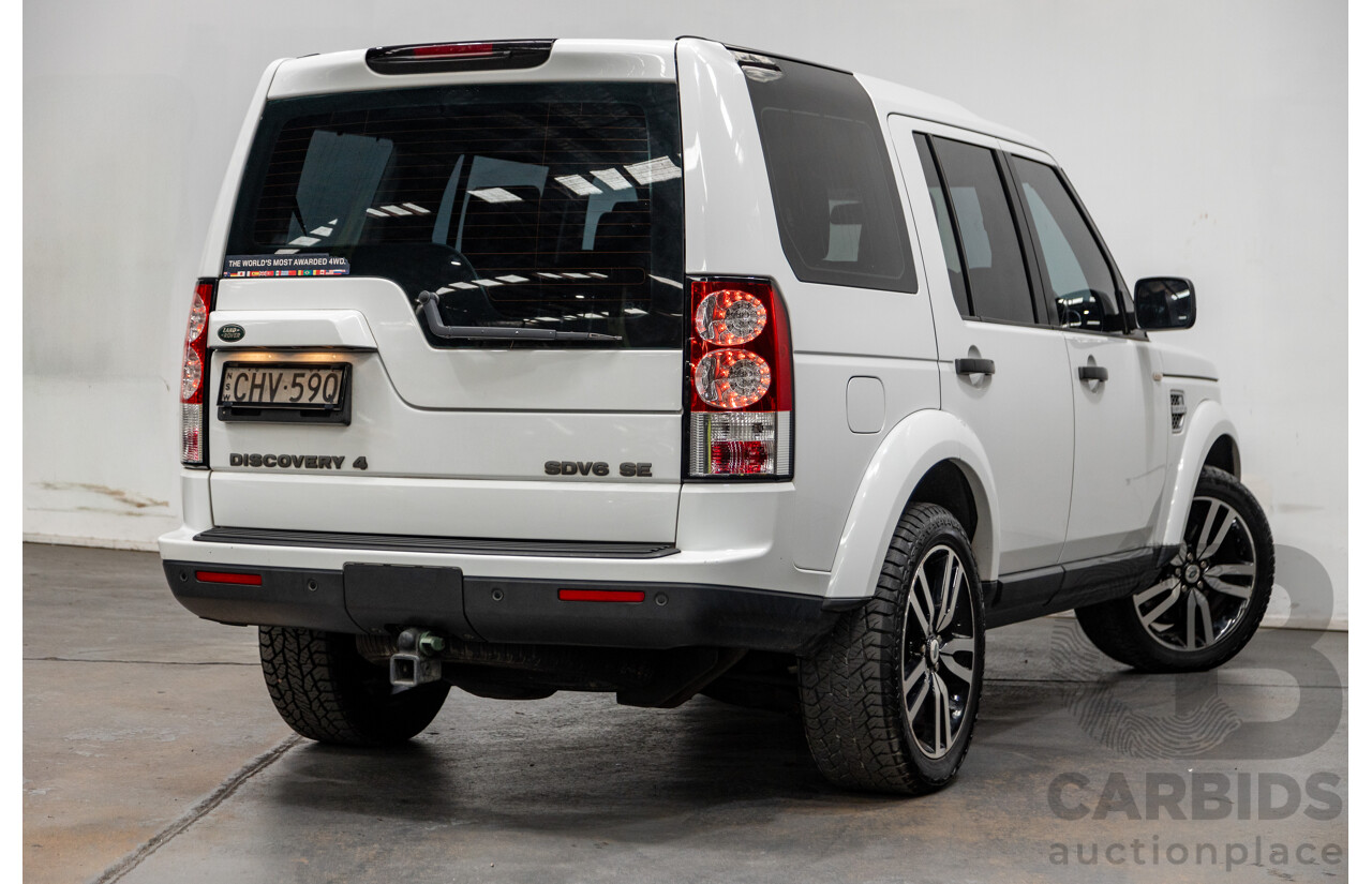 10/2012 Land Rover Discovery 4 3.0 SDV6 SE (4x4) MY12 4d Wagon Fuji White Twin Turbo Diesel V6 3.0L - 7 Seater