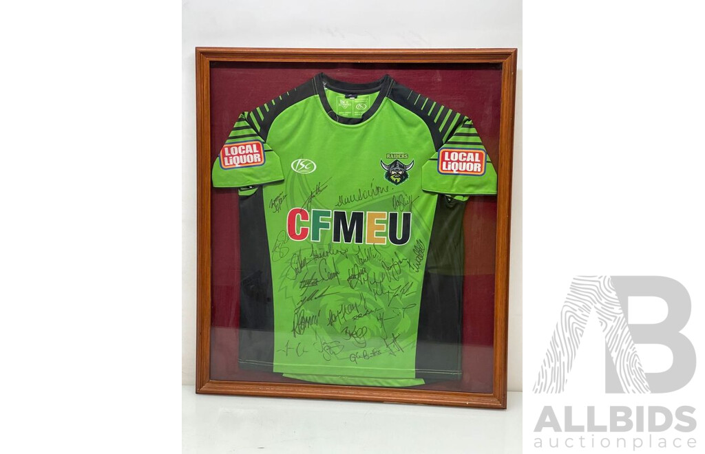 Canberra Raiders Signed Framed Training Shirt