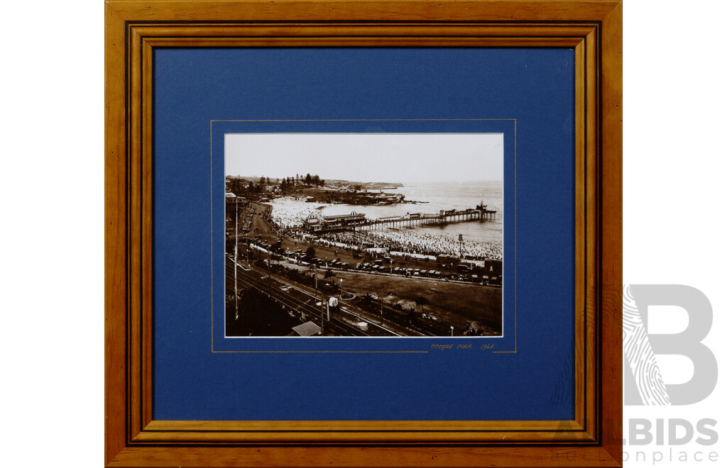 Coogee (1890) and Coogee Pier (1928), Pair of Well Framed Reproduction Quality Prints of  Original Photos, 40 x 45 cm (frames) (2)