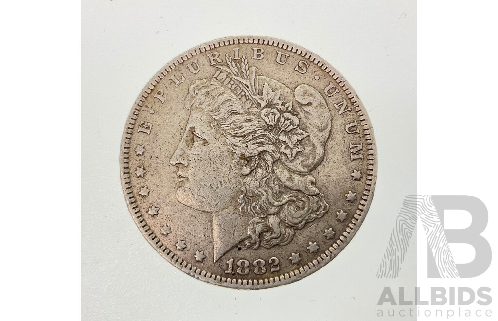 USA 1882 One Silver Morgan Dollar, New Orleans Mint .900