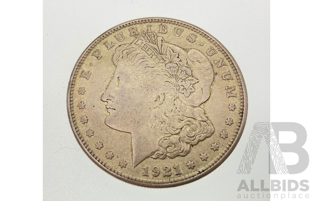 USA 1921 Silver Morgan Dollar, San Fransisco Mint .900