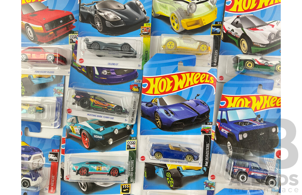 Twenty Boxed Hot Wheels Including HW Rescue, Experimotors, HW Track Champs, Sky Show, Retro Racers