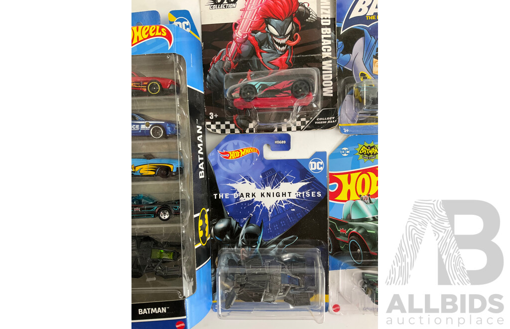 Collection of Boxed Hot Wheels Batman/Marvel Series Vehicles