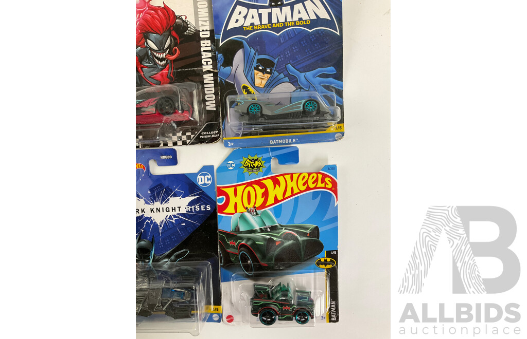 Collection of Boxed Hot Wheels Batman/Marvel Series Vehicles