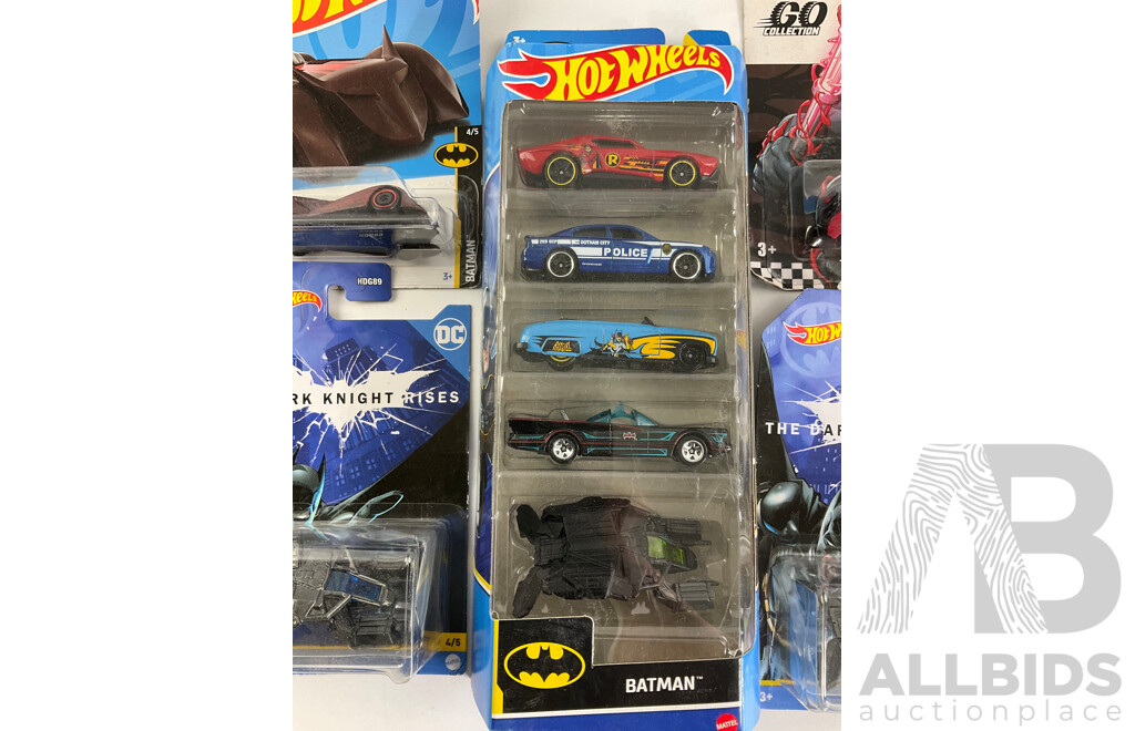 Collection of Boxed Hot Wheels Batman/Marvel Series Vehicles