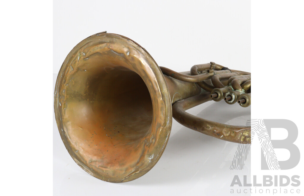 Vintage Brass 'The Federal' Tuba, Stamped Tess & Co, Saxony and Sydney