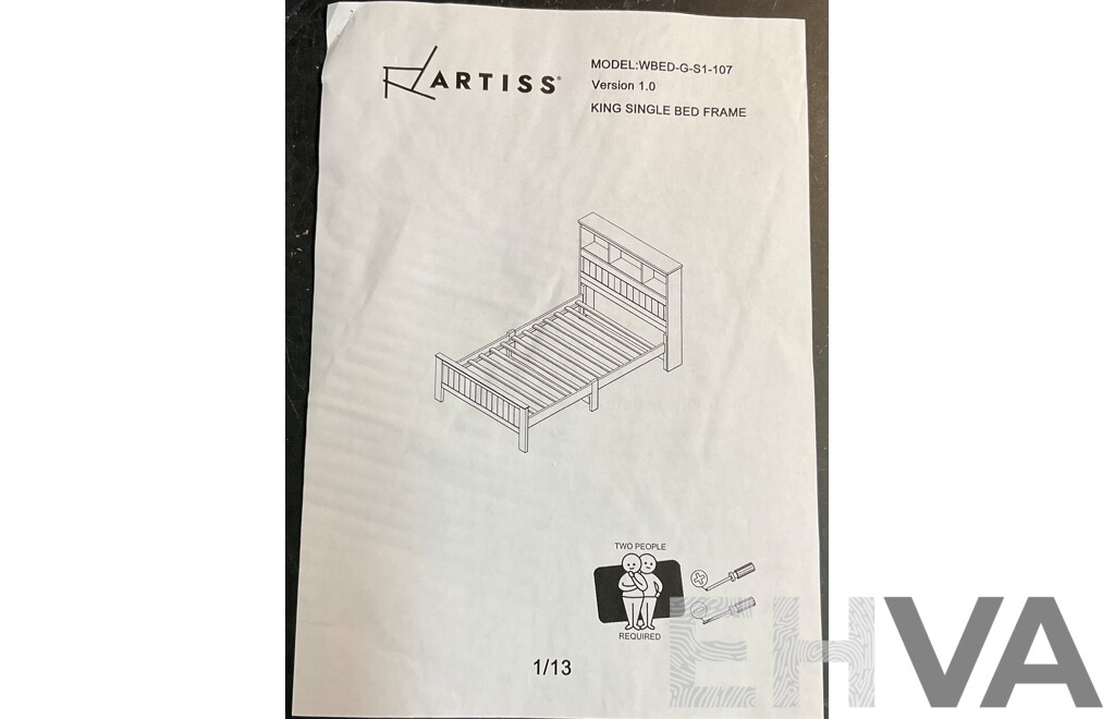 Artiss Wooden Bed Frame King Single Size - WBED-G-S1-107-AB