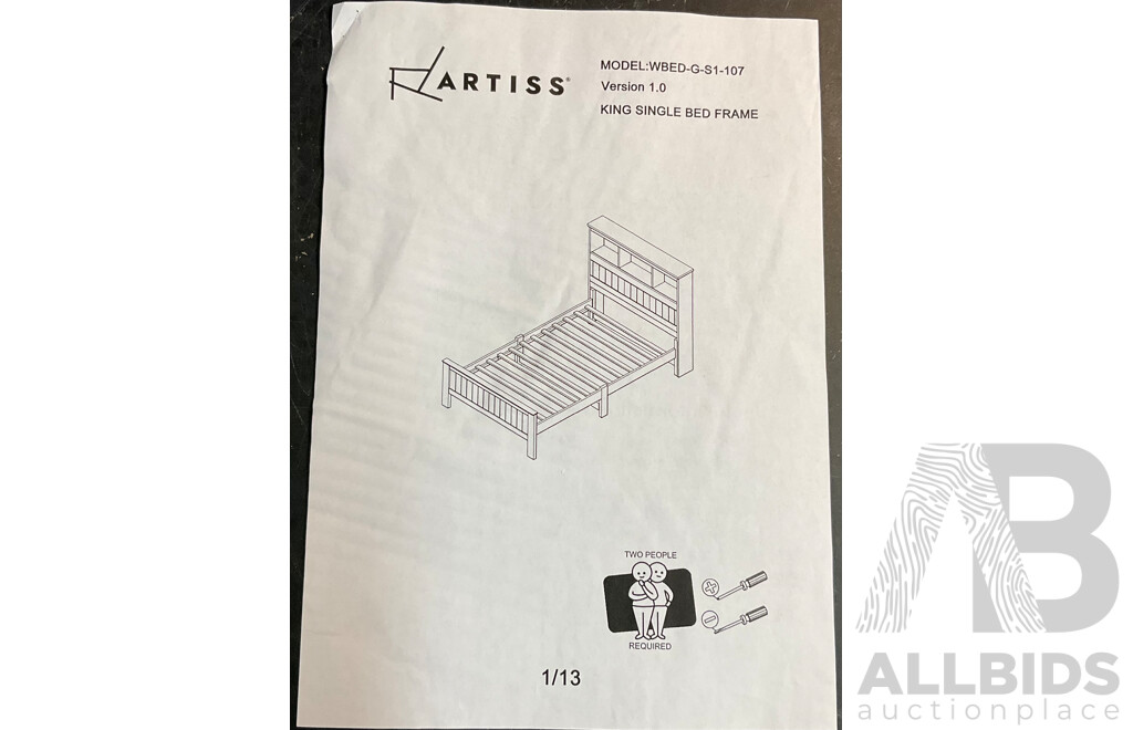 Artiss Wooden Bed Frame King Single Size - WBED-G-S1-107-AB