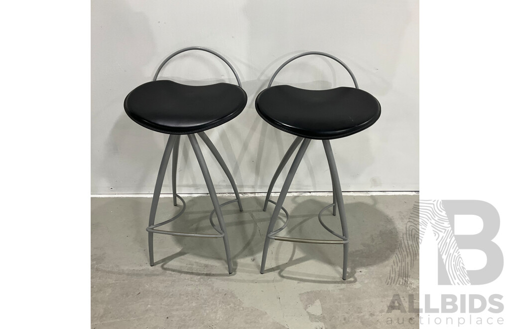 Cattelan Italia Black Bar Stool - Lot of 2