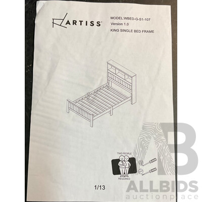 Artiss Wooden Bed Frame King Single Size - WBED-G-S1-107-AB