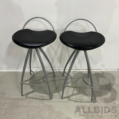 Cattelan Italia Black Bar Stool - Lot of 2