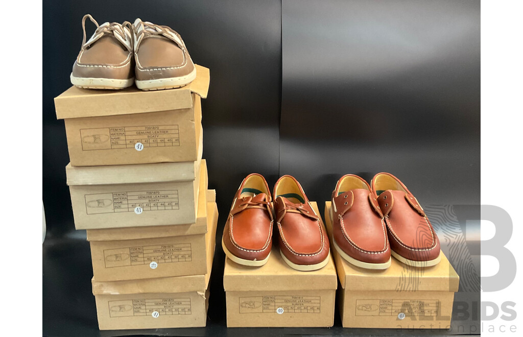 BBS Surfer Genuine Leather Shoes Size 40/41 & BBC Boaty Genuine Leather Shoes Size 41- Lot of 6