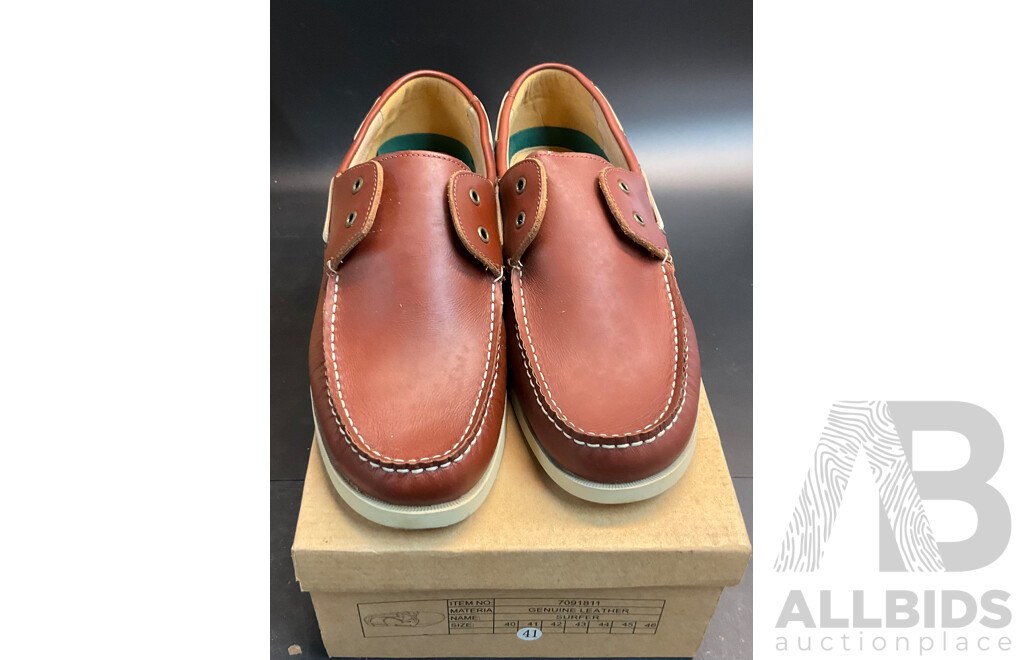 BBS Surfer Genuine Leather Shoes Size 40/41 & BBC Boaty Genuine Leather Shoes Size 41- Lot of 6