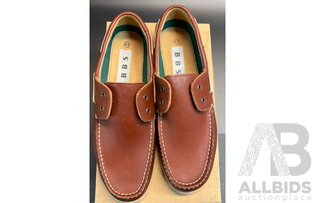 BBS Surfer Genuine Leather Shoes Size 40/41 & BBC Boaty Genuine Leather Shoes Size 41- Lot of 6