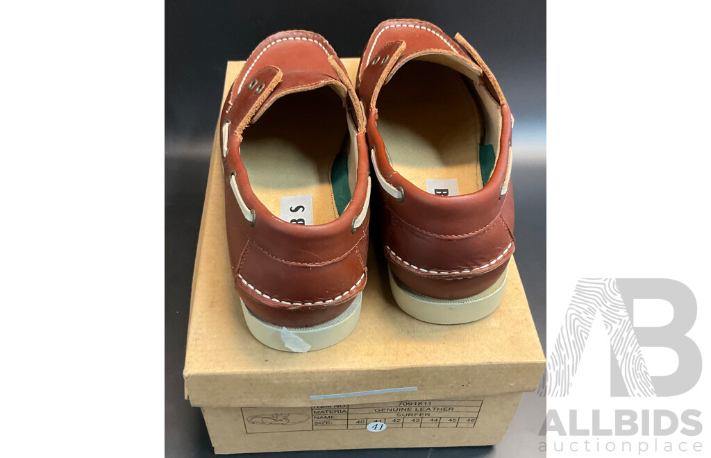 BBS Surfer Genuine Leather Shoes Size 40/41 & BBC Boaty Genuine Leather Shoes Size 41- Lot of 6