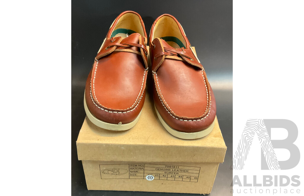 BBS Surfer Genuine Leather Shoes Size 40/41 & BBC Boaty Genuine Leather Shoes Size 41- Lot of 6