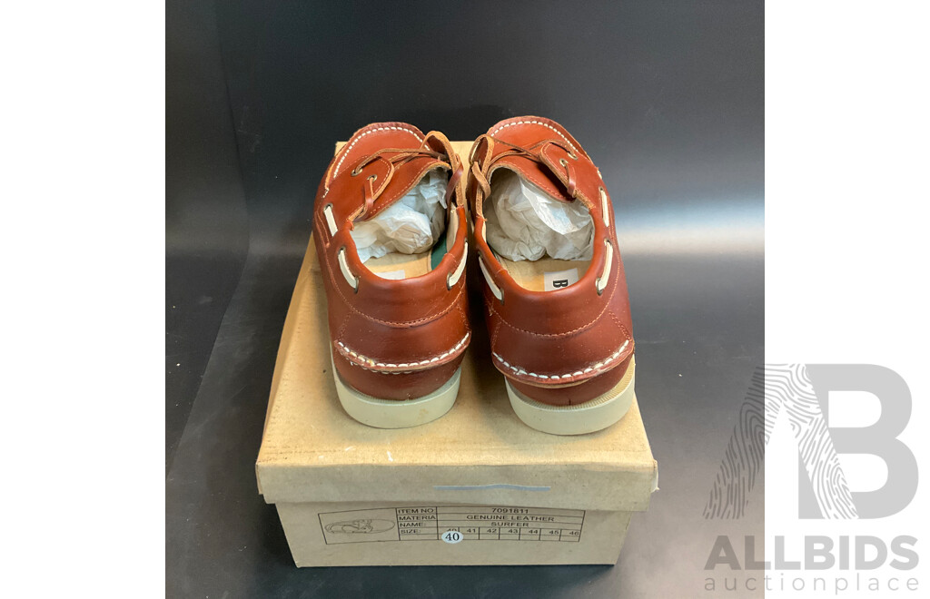 BBS Surfer Genuine Leather Shoes Size 40/41 & BBC Boaty Genuine Leather Shoes Size 41- Lot of 6