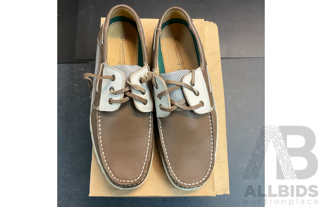 BBS Surfer Genuine Leather Shoes Size 40/41 & BBC Boaty Genuine Leather Shoes Size 41- Lot of 6