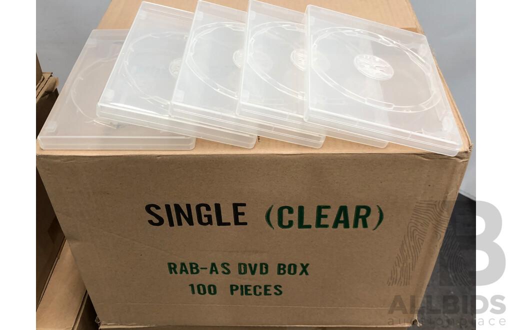 Compact Disc Super Clear Clam Shell Cases and Single/Double Clear DVD Cases- Lot of 1200 - Brand New