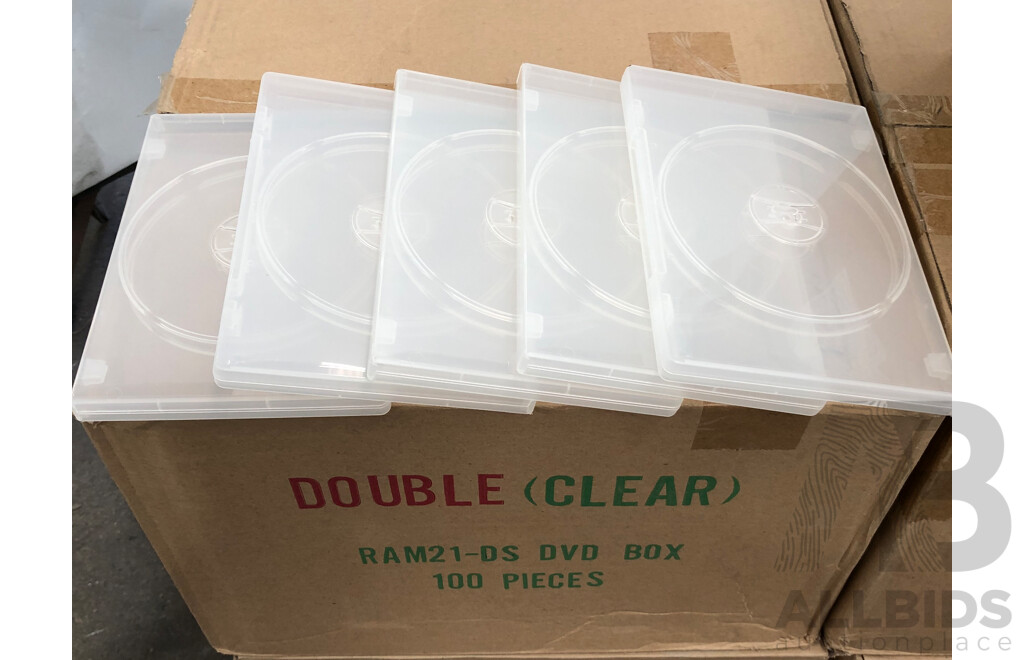 Compact Disc Super Clear Clam Shell Cases and Single/Double Clear DVD Cases- Lot of 1200 - Brand New