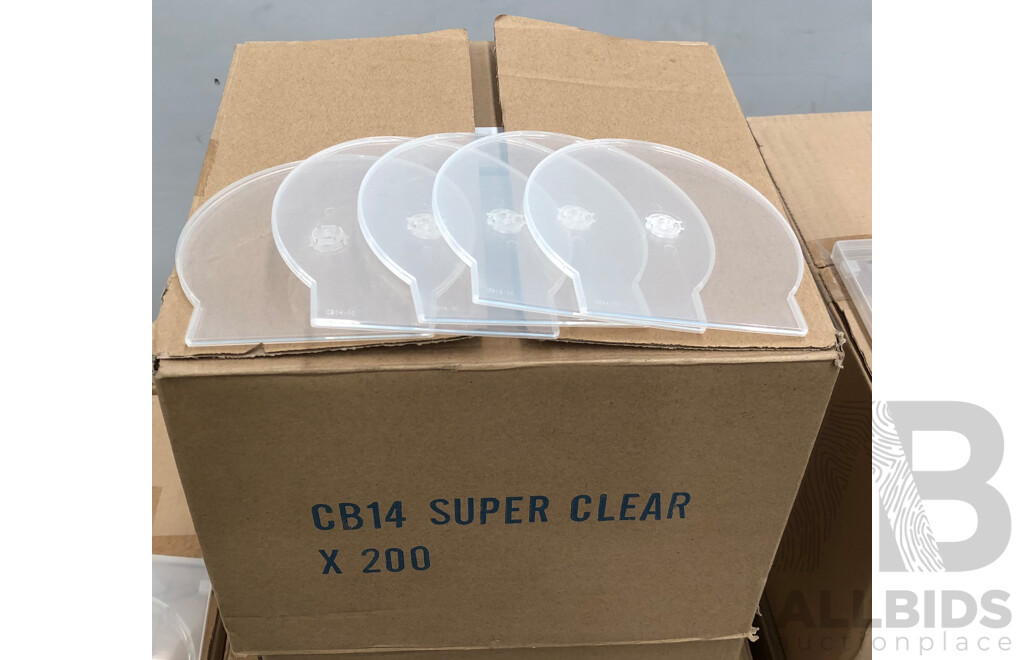 Compact Disc Super Clear Clam Shell Cases and Single/Double Clear DVD Cases- Lot of 1200 - Brand New