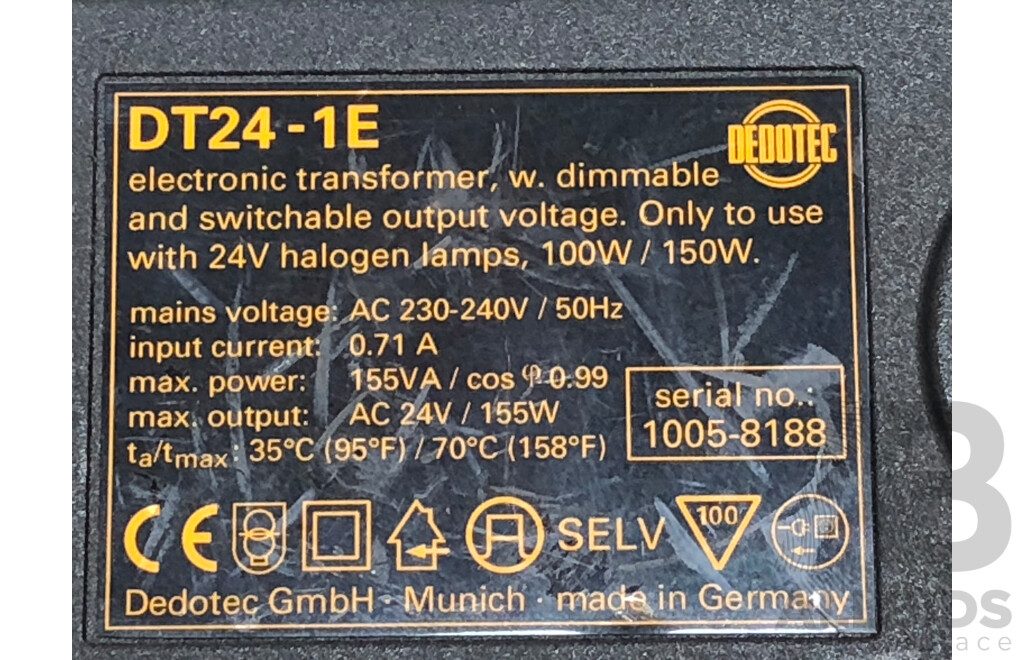 Dedolight DLH4 150 Watt Spotlights with DT24-1E Transformers - Lot of Two