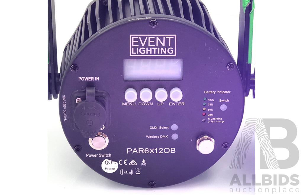 Event Lighting PAR6X120B Outdoor Battery Parcan with Wireless DMX - Lot of Two