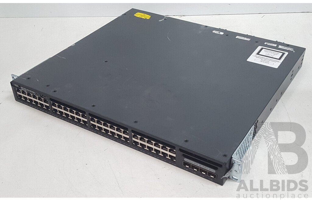 Cisco (WS-C3650-48PS-S) Catalyst 3650 48 PoE+ 4X1G 48-Port Gigabit Ethernet Switch