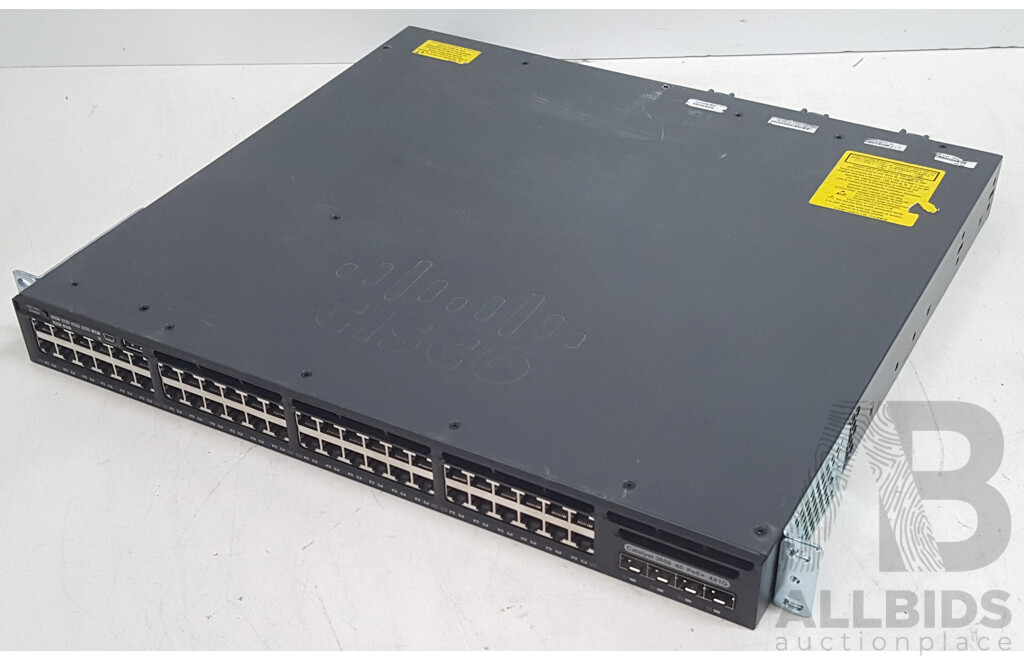 Cisco (WS-C3650-48PS-S) Catalyst 3650 48 PoE+ 4X1G 48-Port Gigabit Ethernet Switch