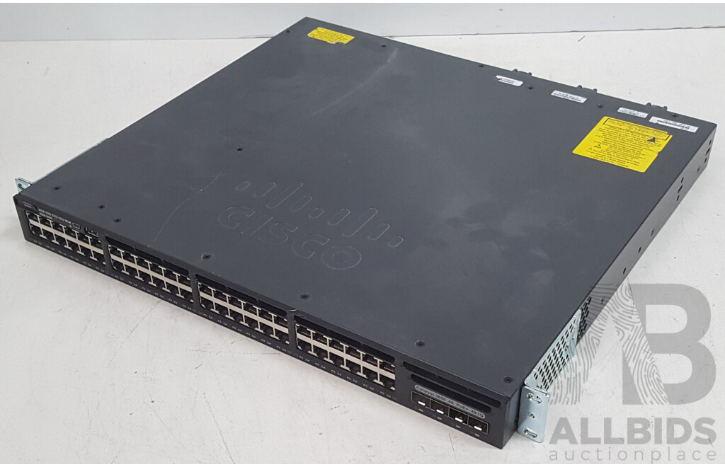 Cisco (WS-C3650-48PS-S) Catalyst 3650 48 PoE+ 4X1G 48-Port Gigabit Ethernet Switch