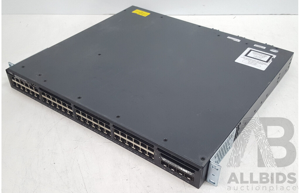 Cisco (WS-C3650-48PS-S) Catalyst 3650 48 PoE+ 4X1G 48-Port Gigabit Ethernet Switch