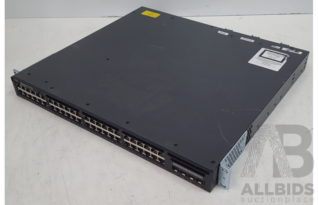 Cisco (WS-C3650-48PS-S) Catalyst 3650 48 PoE+ 4X1G 48-Port Gigabit Ethernet Switch