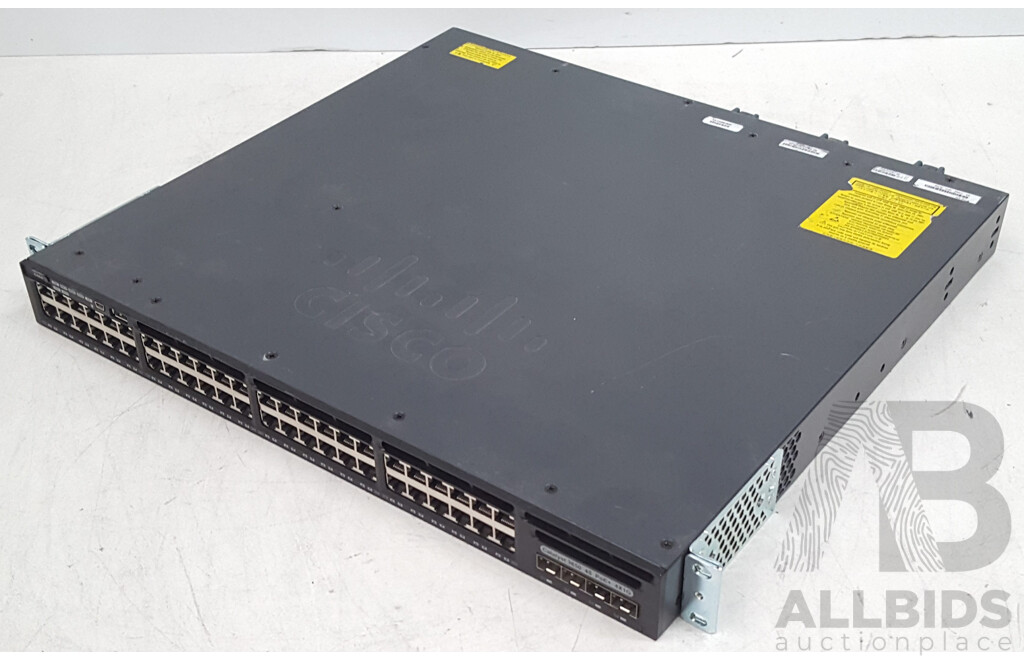 Cisco (WS-C3650-48PS-S) Catalyst 3650 48 PoE+ 4X1G 48-Port Gigabit Ethernet Switch