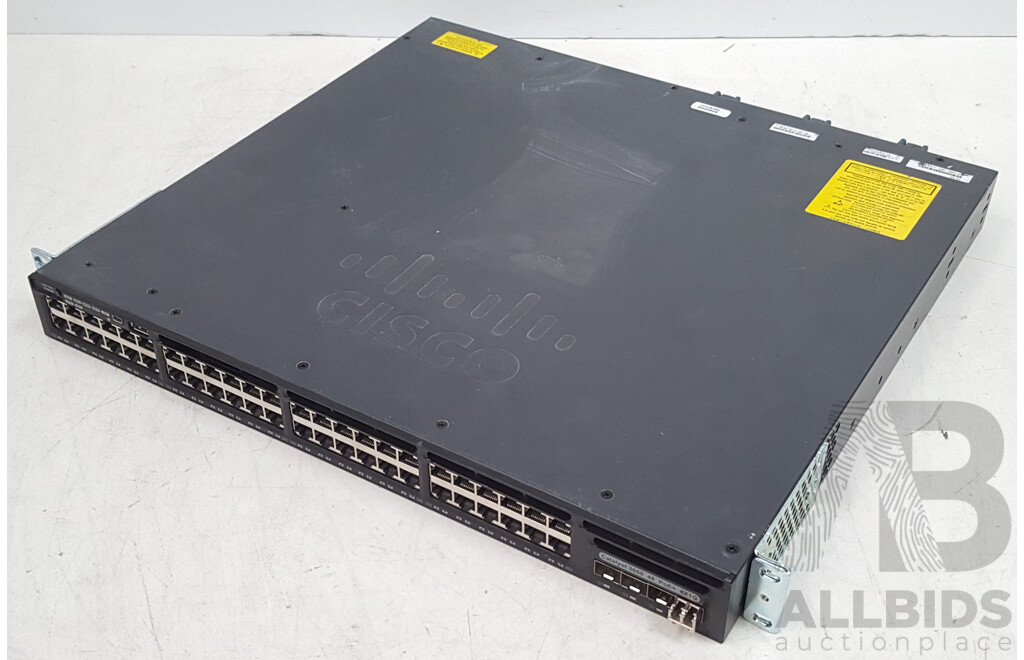 Cisco (WS-C3650-48PS-S) Catalyst 3650 48 PoE+ 4X1G 48-Port Gigabit Ethernet Switch