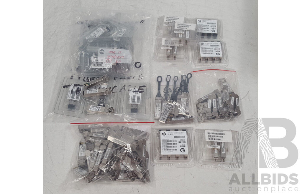 Bulk Lot of Assorted SFP Transceivers