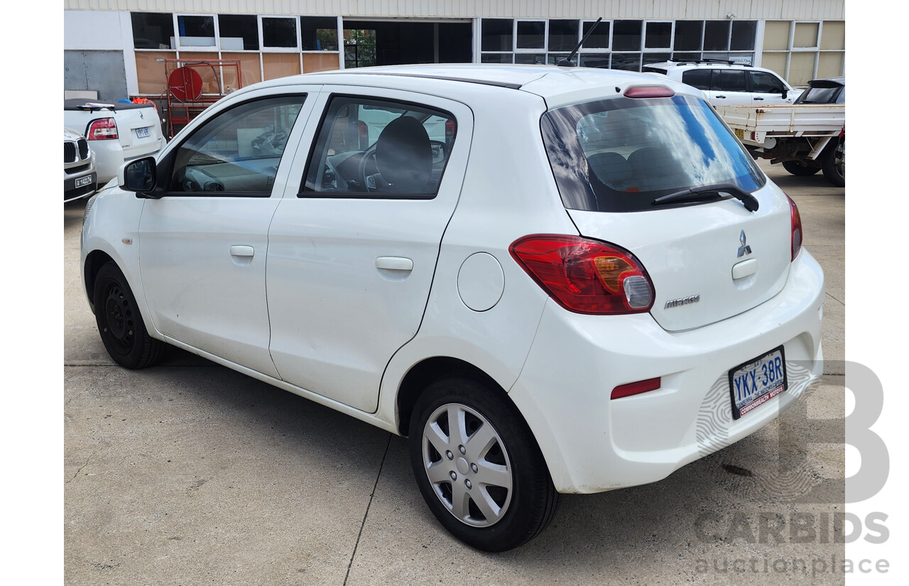 3/2016 Mitsubishi Mirage ES LA MY15 5d Hatchback White 1.2L