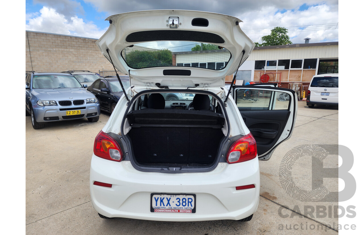 3/2016 Mitsubishi Mirage ES LA MY15 5d Hatchback White 1.2L