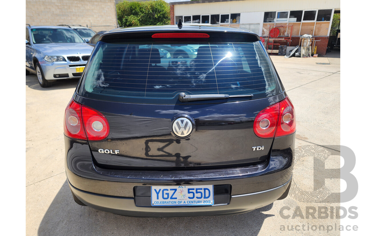 10/2005 Volkswagen Golf 1.9 TDI Comfortline 1K 5d Hatchback Black 1.9L