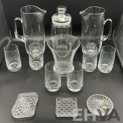 Assorted of Glassware - Jugs, Glasses, Container, Ash Trays