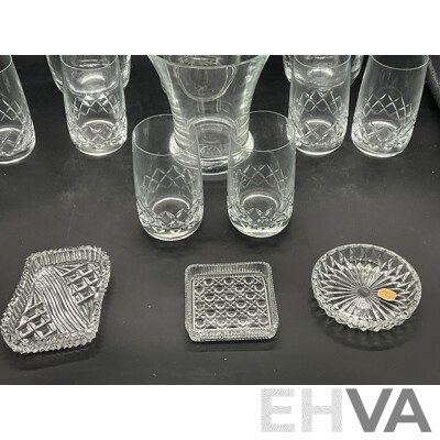 Assorted of Glassware - Jugs, Glasses, Container, Ash Trays