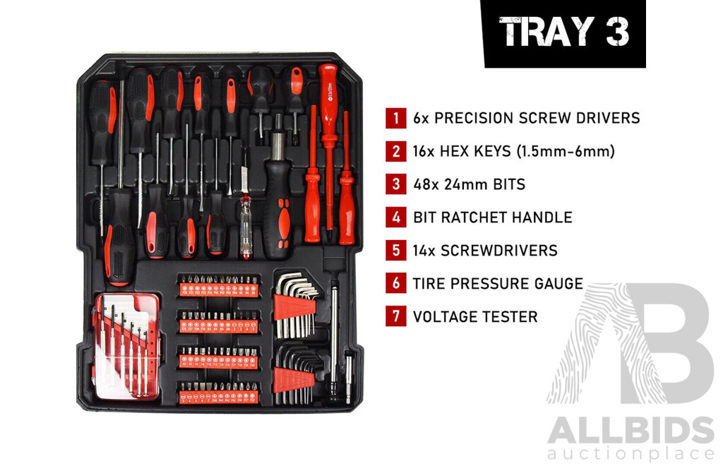 1000 Piece Tools Set with Ratchet Spanners - New