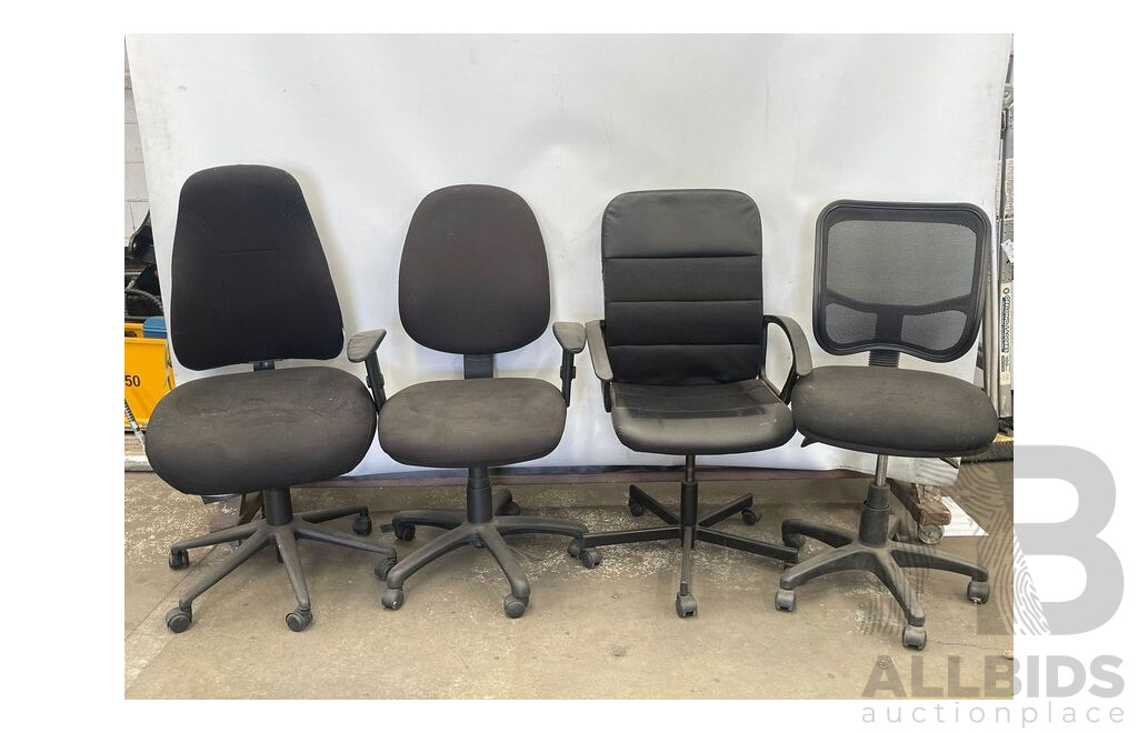 Fabric Office Chairs - Lot of 4