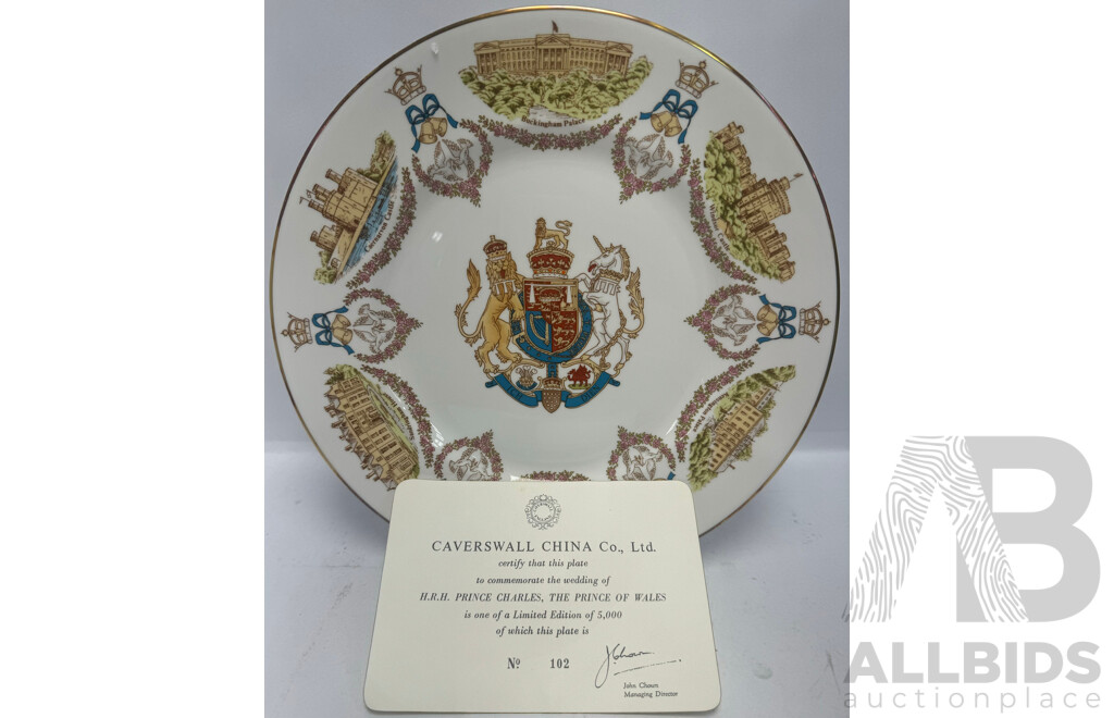 Prince Charles and Diana Commemorative Memorabilia and Josiah Wedgwood Plates