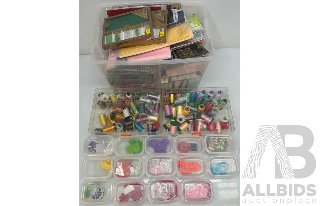 Bulk Lot of Arts & Craft - Notebooks, Charms, Jewels, Thread and Stickers