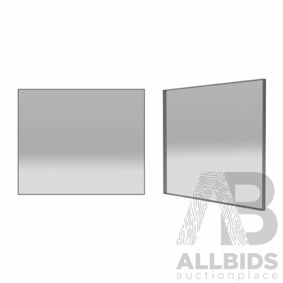 Forme Inizio Framed Mirror 900mm Brushed Stainless Steel - Ex Display Model