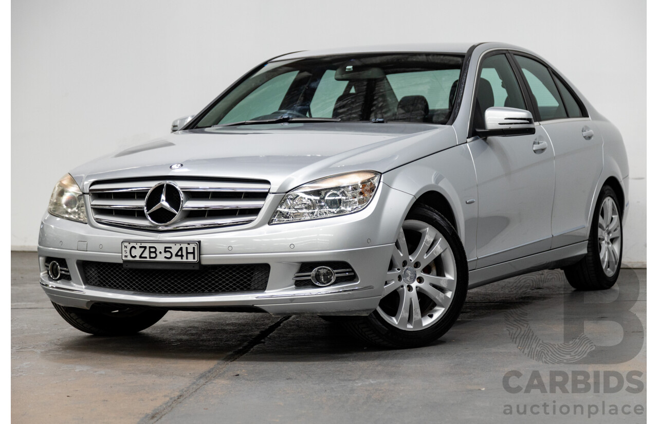 8/2009 Mercedes Benz C200 Kompressor Avantgarde W204 4d Sedan Iridium Silver Metallic Supercharged 1.8L