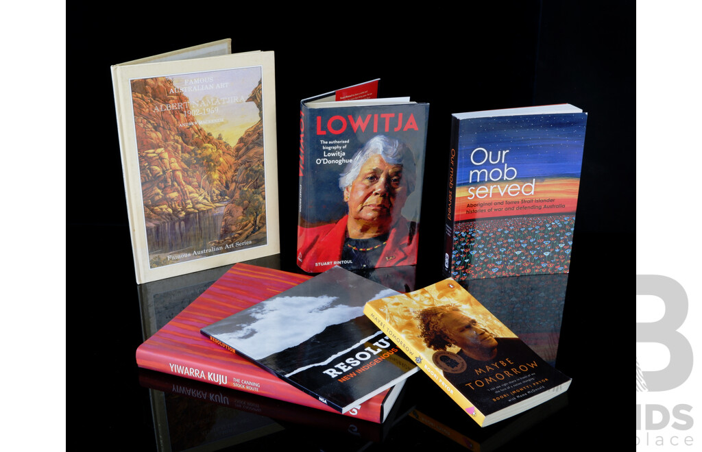 Collection Six Books Relating to Australian Indigenous History Including Lowitja by S Rintoul, Yiwarra Kuju the Canning Stock Route and More